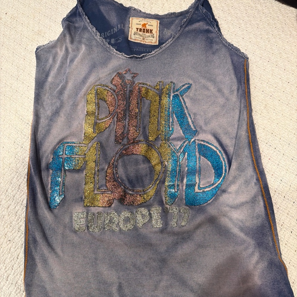 Trunk Ltd Pink Floyd Europe '77 Tank Top - Blue and Yellow
